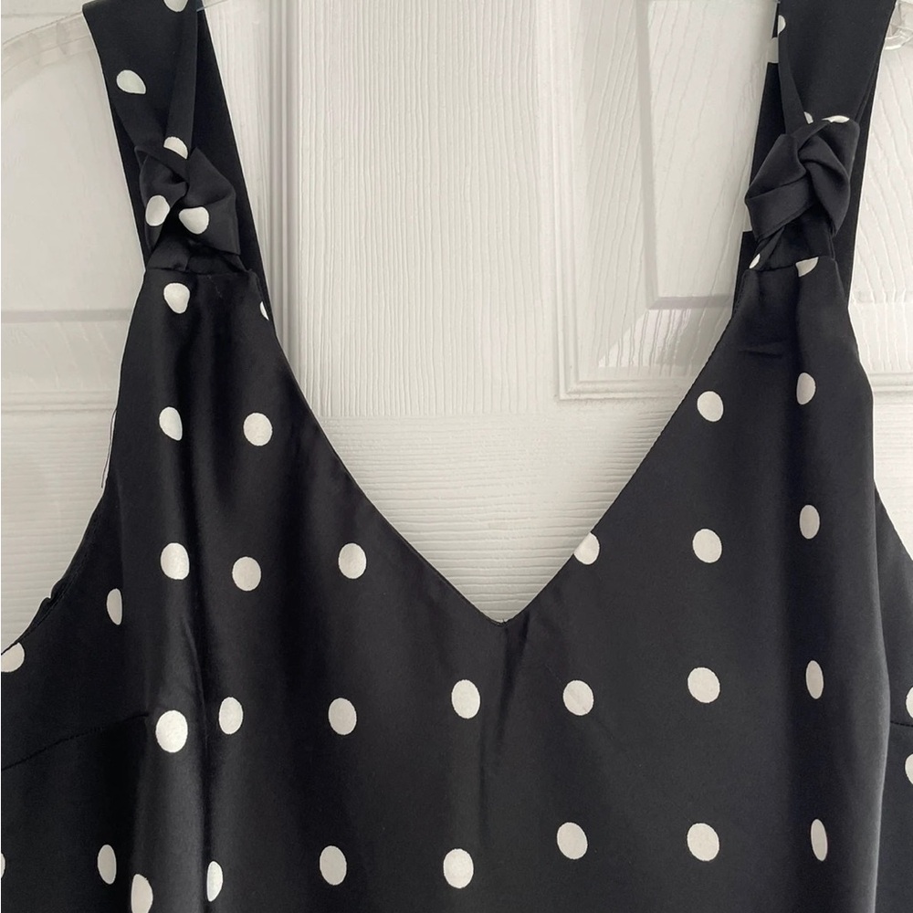 Black Polka Dot Sleeveless Top